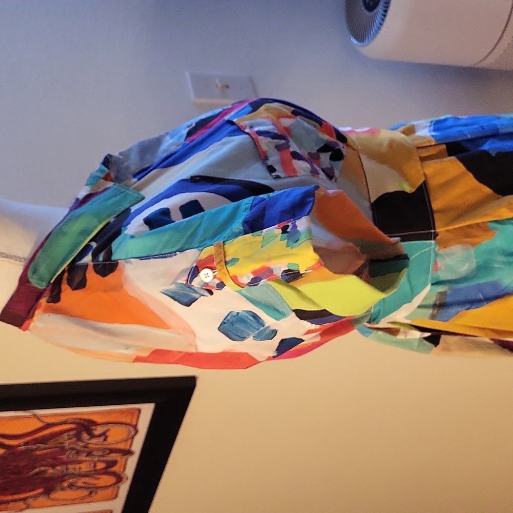 Colorful Abstract Print Shirt Dress - Picture 3 of 11